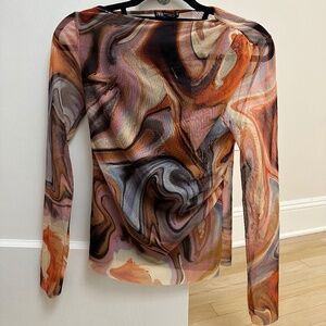 NWT Zara Tie Dye Mesh Top